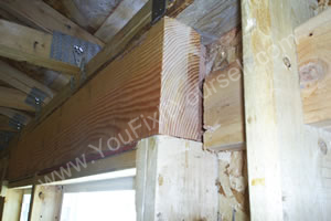 New header beam in front of old one